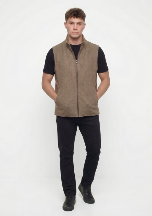 Sleeveless vest, velvet fabric