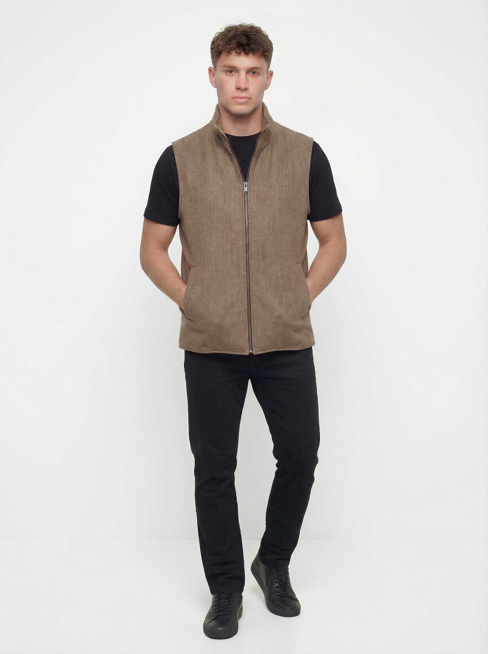 Sleeveless vest, velvet fabric