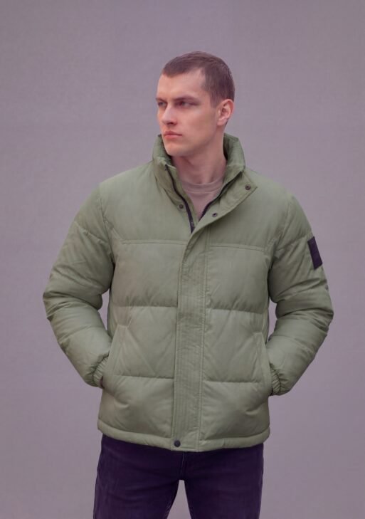 Slim Fit Lined Hooded Zippered Padded Waterproof Jacket