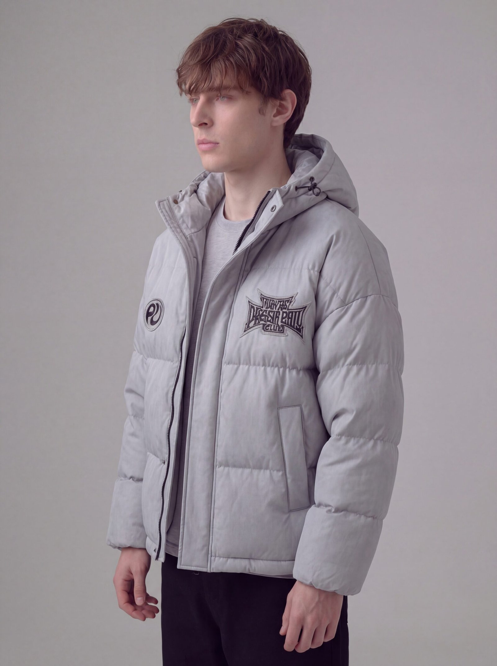 Slim Fit Lined Hooded Zippered Padded Waterproof Jacket - Image 12