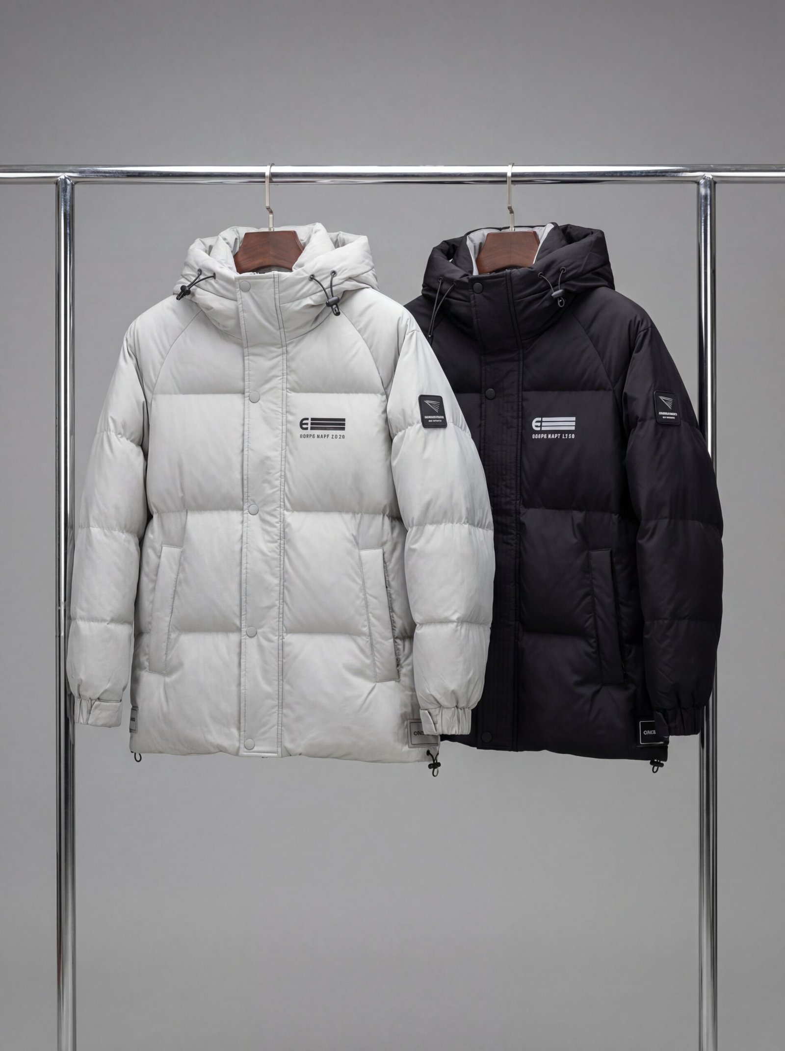 Slim Fit Lined Hooded Zippered Padded Waterproof Jacket - Image 2