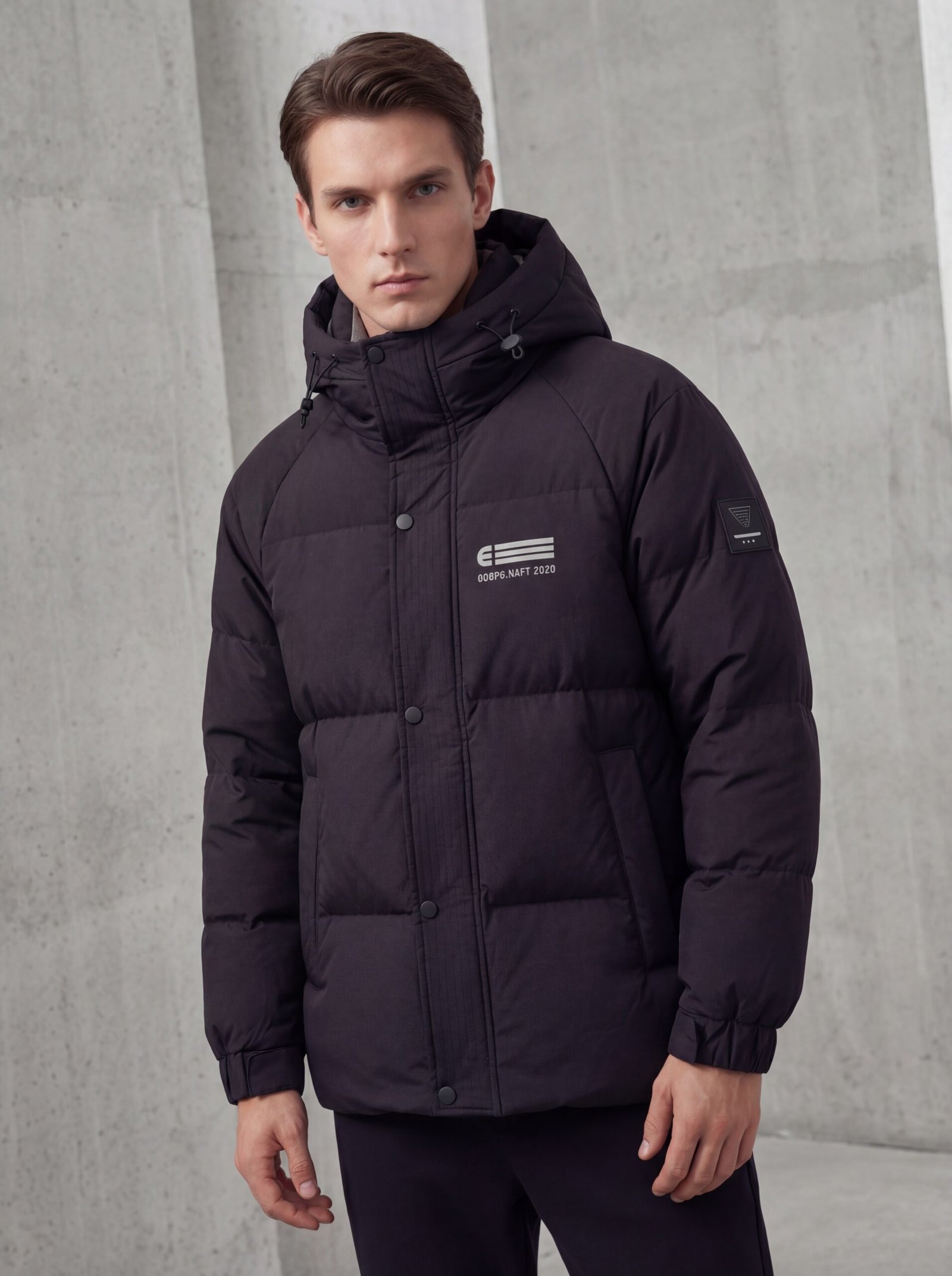 Slim Fit Lined Hooded Zippered Padded Waterproof Jacket - Image 7