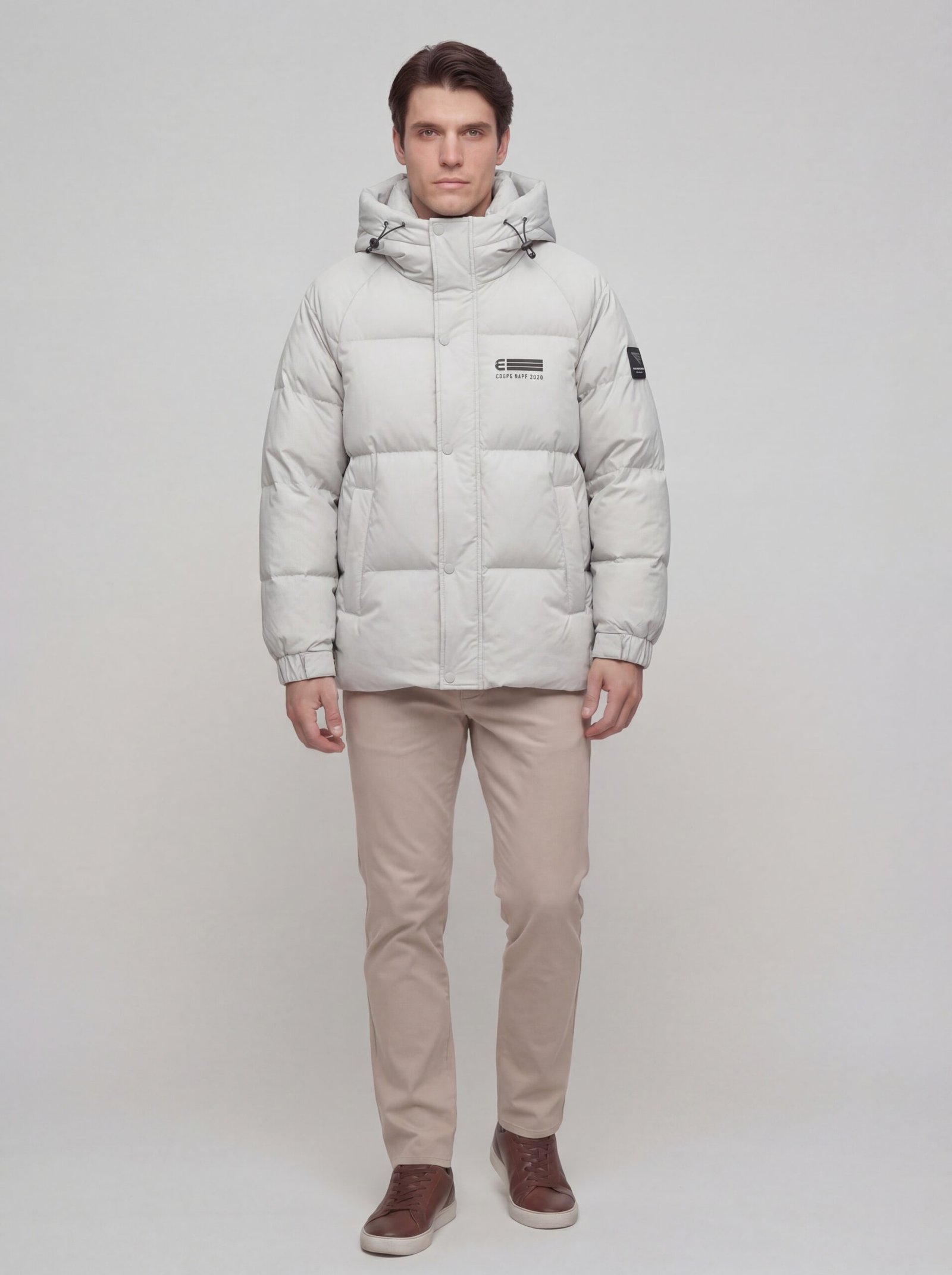 Slim Fit Lined Hooded Zippered Padded Waterproof Jacket