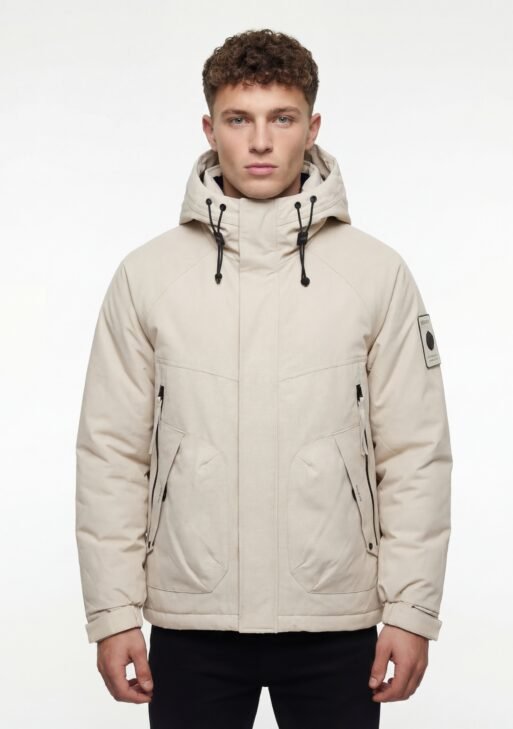 Men's long-sleeved leather jacket